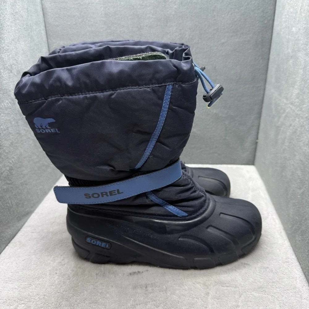 SOREL Youth Flurry Snow Boots Size 6 Blue Waterproof Insulated NY1965-464
